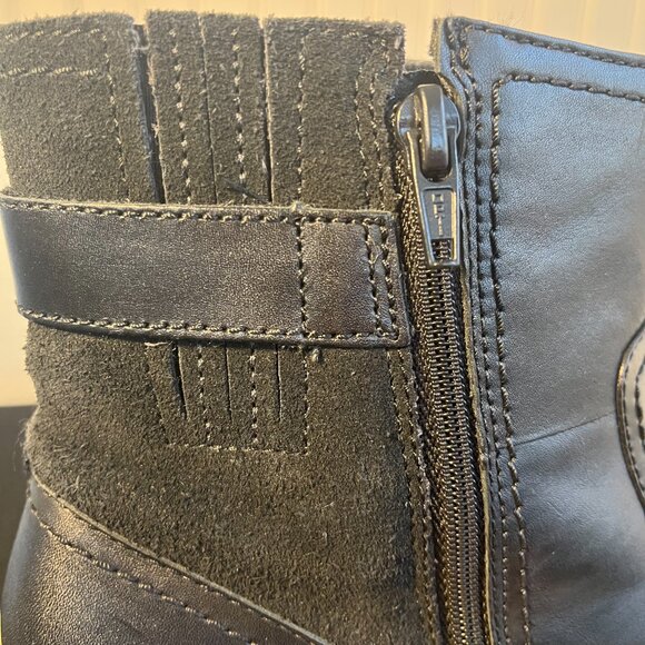 Black Leather Waterproof Ankle Boots, Patrina, AVARON by NEW BALANCE, Sz 8D Wide - Picture 6 of 11